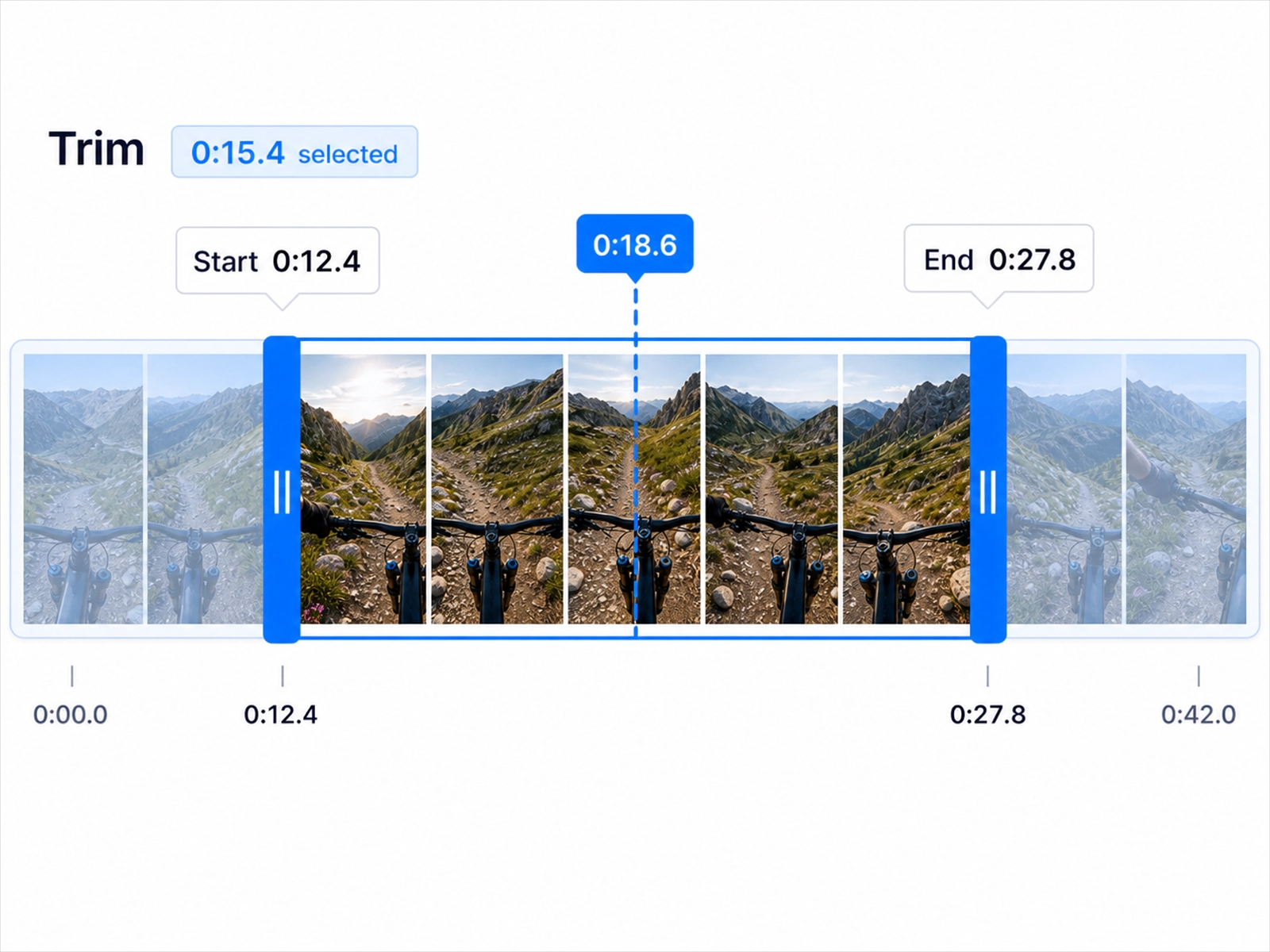 Save Replay timeline showing the selected video range and precise trim handles